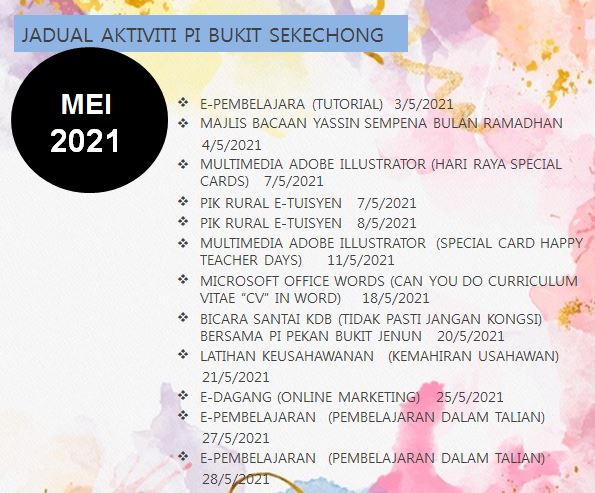 JADUAL AKTIVITI APRIL 2021