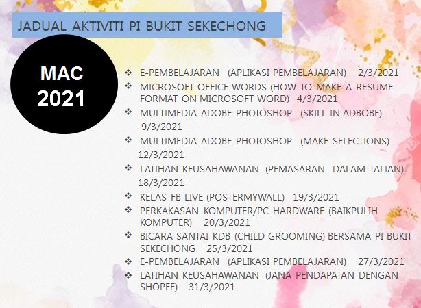 JADUAL AKTIVITI MAC 2021