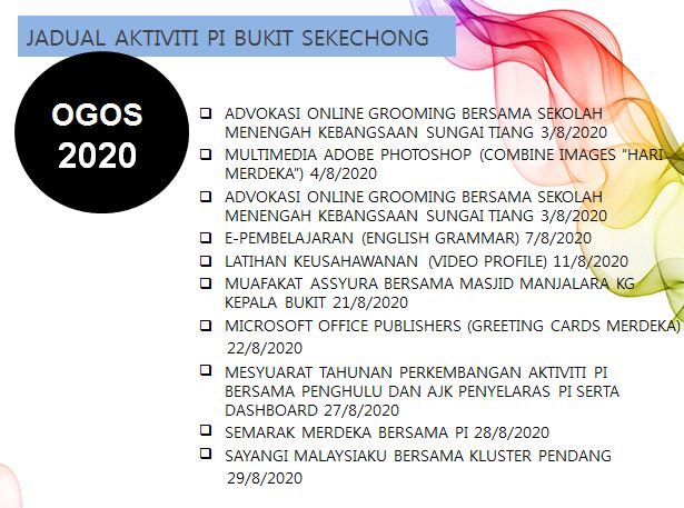 JADUAL AKTIVITI OGOS 2020