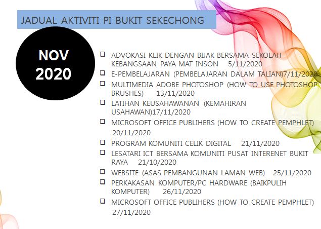 JADUAL AKTIVTI NOVEMBER 2020