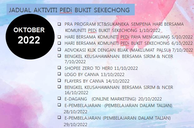 JADUAL AKTVITI OKTOBER 2022