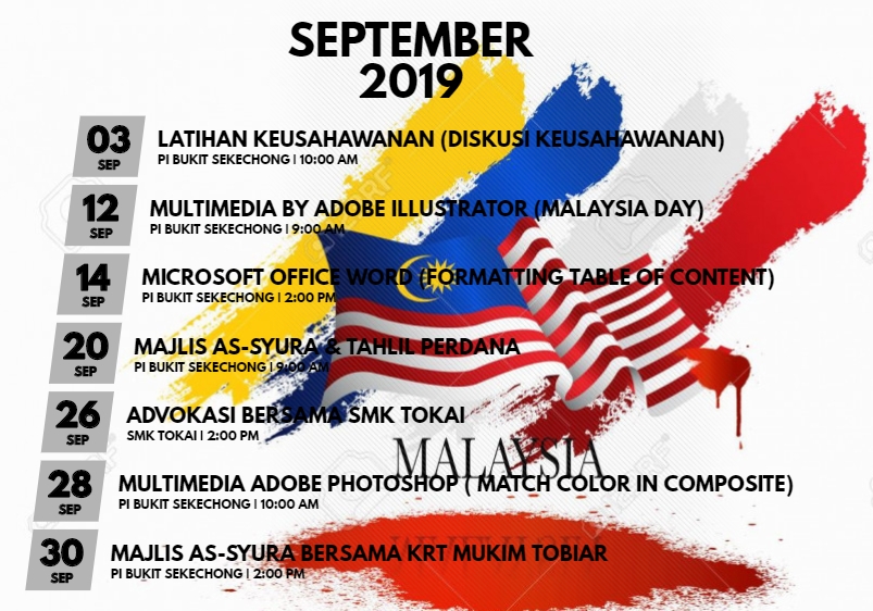 jadual aktiviti sept 2019